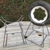 Sturdy display stands for Lambretta or Vespa scooters with 10-inch wheels. title