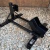 Black heavy duty metal scooter stand for a van