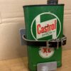 1 Pint castrol oil can in a carrier with a leather strap