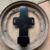Black powder coated vintage oil can holder