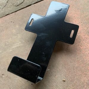 Black powder coated replica oil can holder