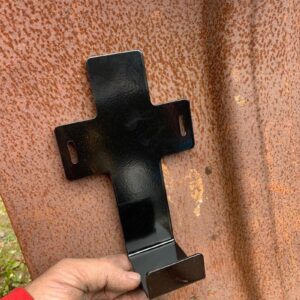 Black powder coated replica oil can holder