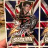 Hand holding an Eddie Kidd sticker with a cartoon image of motorcycle stuntman Eddie Kidd