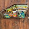 Lambretta side panel wall art with cartoon design and Death Rayspeed lettering