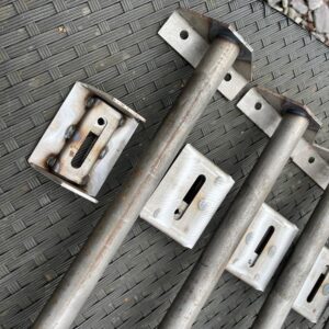 Classic Mini Bolt-in seat bar kit shown with the bars and fixings